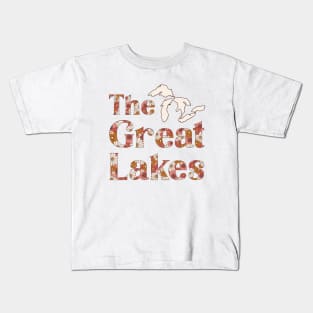 Retro Flowers Great Lakes Vintage Floral Kids T-Shirt